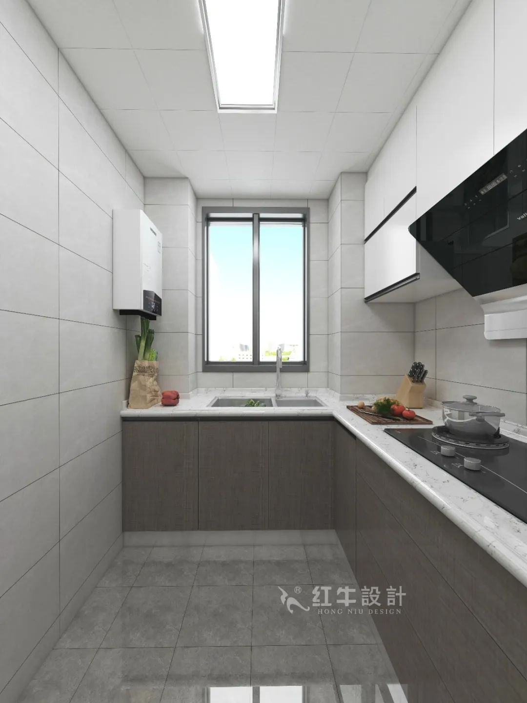 劉萍萍_花崗鴻福城132㎡現(xiàn)代簡(jiǎn)約風(fēng)格_兩套小戶型打通變大宅，中西雙廚房+衣帽間打造品質(zhì)生活！10廚房