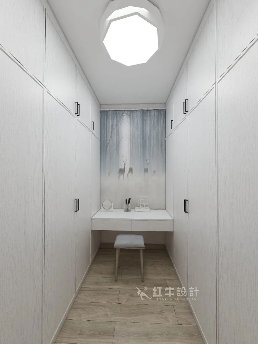 劉萍萍_花崗鴻福城132㎡現(xiàn)代簡(jiǎn)約風(fēng)格_兩套小戶型打通變大宅，中西雙廚房+衣帽間打造品質(zhì)生活！13衣帽間