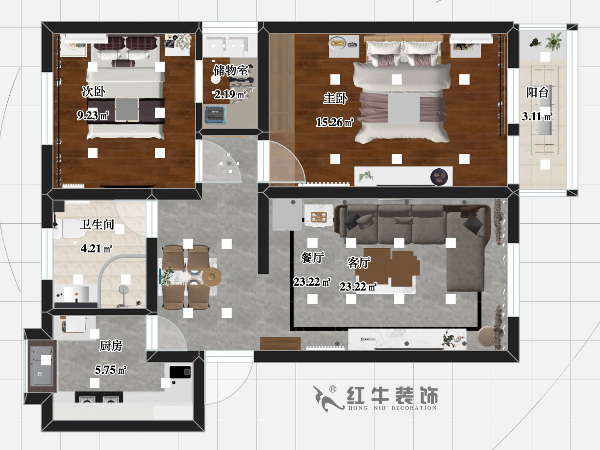 張智猿_九華山2號201-80㎡-簡約風(fēng)格_2室2廳1衛(wèi)（舊房裝修）_成品家￥115756_全包11