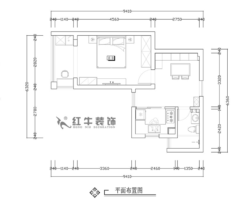張智猿_銀龍四期11棟2-706-42㎡-現(xiàn)代簡(jiǎn)約風(fēng)格_1室1廳1衛(wèi)（老房裝修）_定制家￥79453_全包8萬00_02平面布置圖