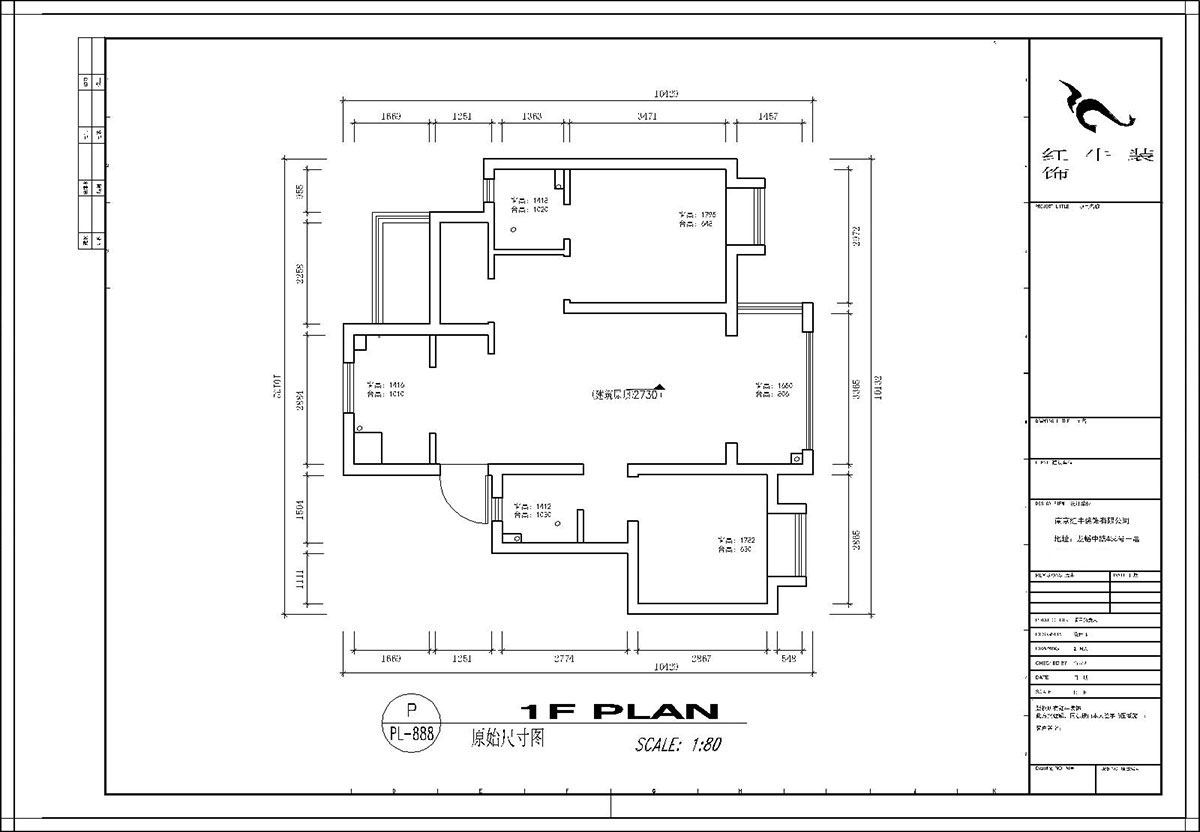 顧娟｜紅豆香江華庭4-3-105-89㎡-現(xiàn)代風格｜2室2廳1衛(wèi)｜新房裝修｜定制家￥108740｜全包12萬｜00_01原始結構圖