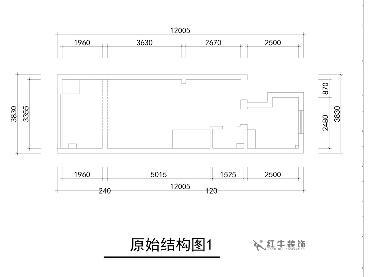 朱彥｜萬科金色里程8-706-70㎡-簡歐風格｜復式35+35㎡｜2室2廳1衛(wèi)｜定制家￥120000｜全包12萬｜00_01原始結(jié)構(gòu)圖1