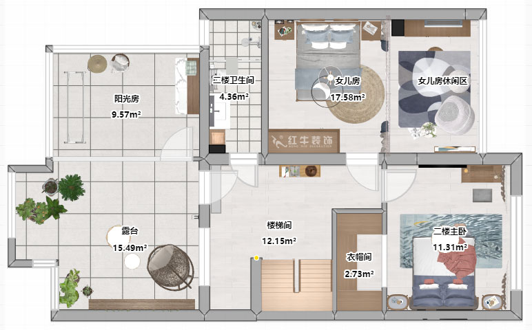 吳波｜錢塘望景20-2-505-140㎡-現(xiàn)代風格｜4室2廳2衛(wèi)｜舊房裝修｜定制家￥171024｜全包17