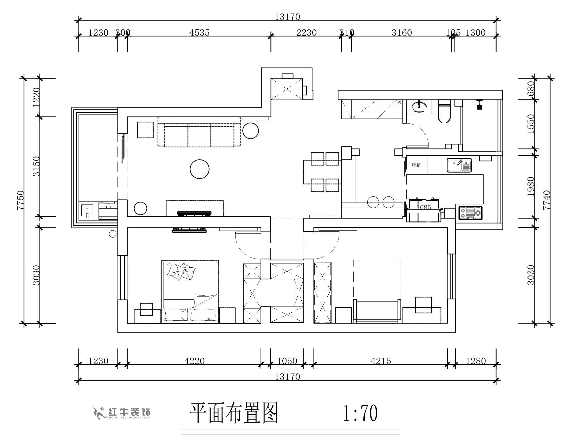 蔣?。旄@43-401-90㎡-現(xiàn)代簡約風(fēng)格｜2室1廳1衛(wèi)｜舊房裝修｜定制家￥122757｜全包12萬｜00_02平面布置圖