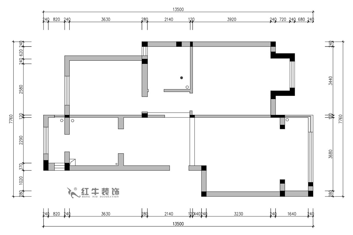 朱明琪｜遠拓橡樹城12-3-505-85㎡-現(xiàn)代簡約風格｜3室2廳1衛(wèi)｜新房裝修｜定制家￥120106｜全包12萬｜00_01原始平面圖