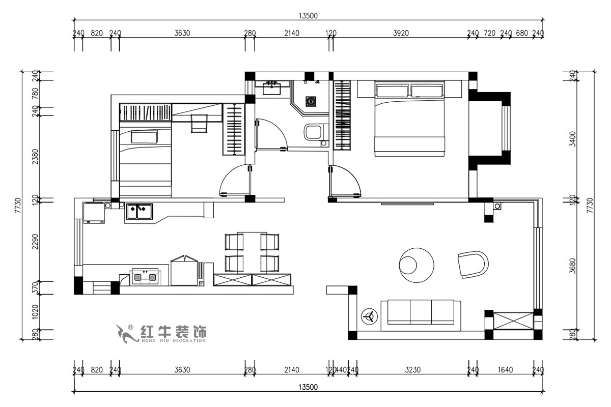 朱明琪｜遠拓橡樹城12-3-505-85㎡-現(xiàn)代簡約風格｜3室2廳1衛(wèi)｜新房裝修｜定制家￥120106｜全包12萬｜00_02平面方案圖
