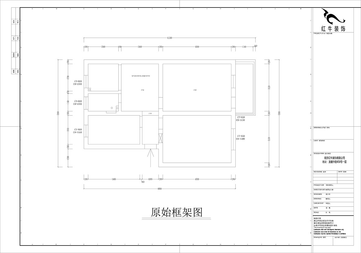 孟憲濤｜陳家牌坊2-404-74㎡-簡(jiǎn)約風(fēng)格｜3室1廳1衛(wèi)｜新房裝修｜定制家｜全包12萬｜00_01原始框架圖