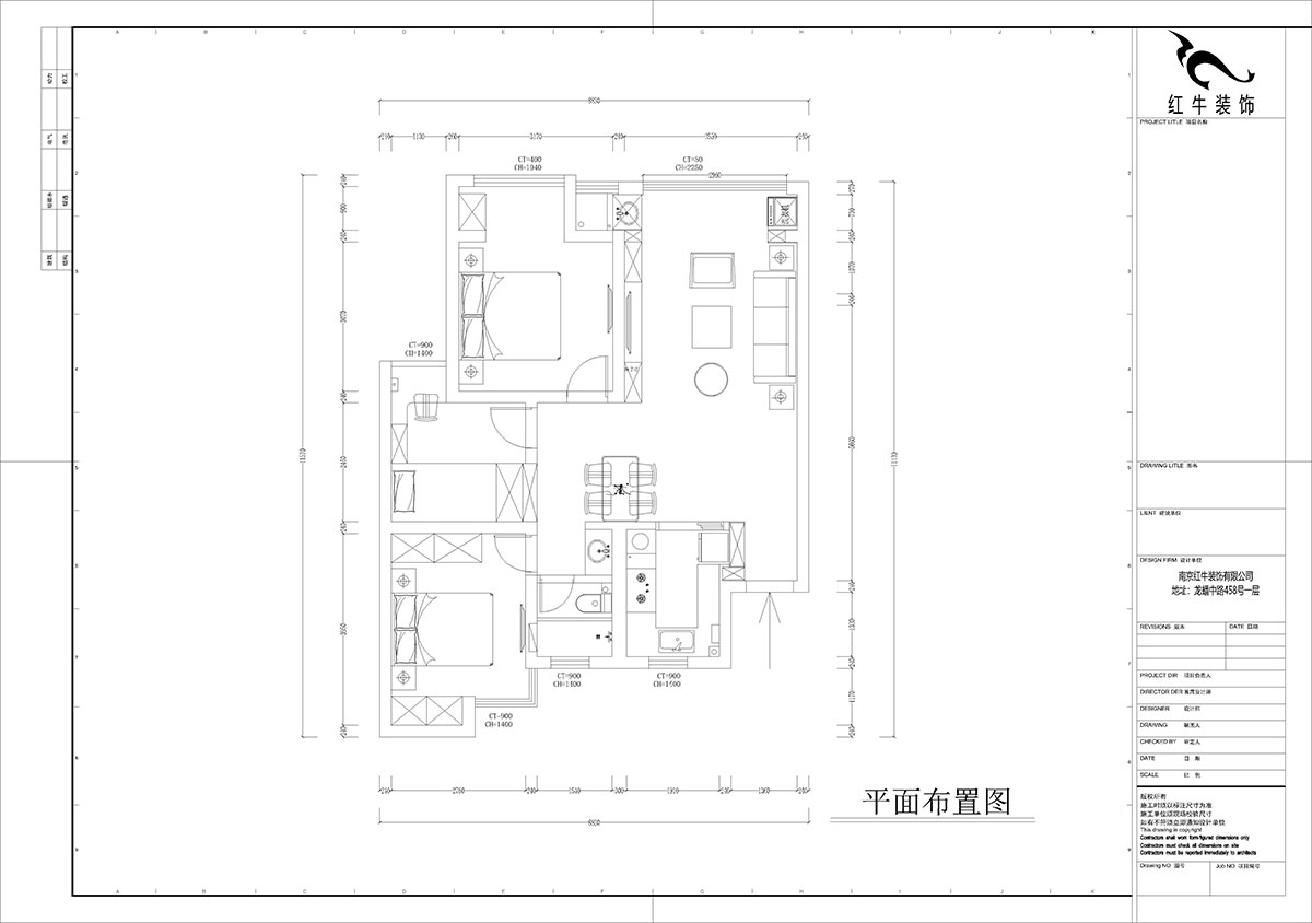 孟憲濤｜旭日愛上城星島園5-203-90㎡-簡(jiǎn)約風(fēng)格｜3室1廳1衛(wèi)｜老房裝修｜定制家｜全包14萬｜00_02平面布置圖
