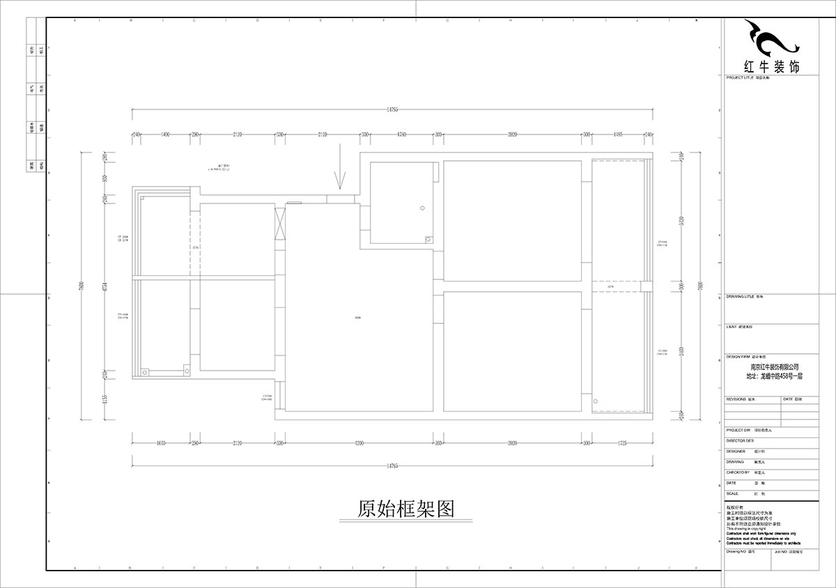 【實(shí)景案例】孟憲濤｜估衣廊18號(hào)305-100㎡-現(xiàn)代簡(jiǎn)約風(fēng)格｜3室2廳1衛(wèi)｜老房裝修｜定制家｜全包13萬(wàn)｜00_01原始框架圖