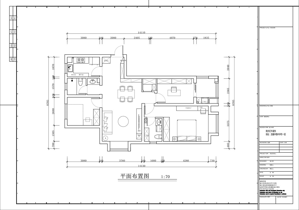 蔣?。鹩驀H10-2004-105㎡-現代簡約風格｜3室1廳1衛(wèi)｜毛坯裝修｜定制家｜全包12萬｜00_02平面布置圖
