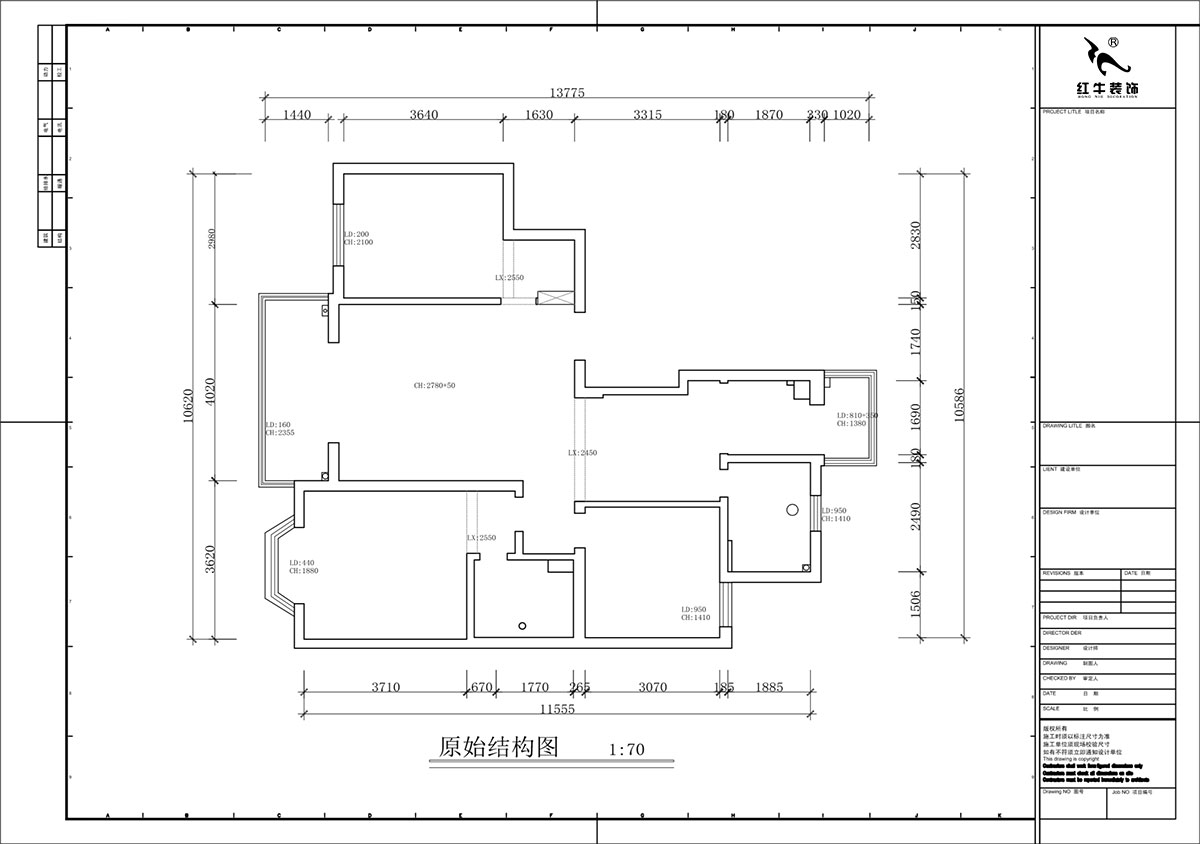 蔣?。汩坷?-2-901-108㎡-現(xiàn)代簡約風(fēng)格｜3室2廳2衛(wèi)｜老房裝修｜定制家｜全包16萬｜00_01原始結(jié)構(gòu)圖