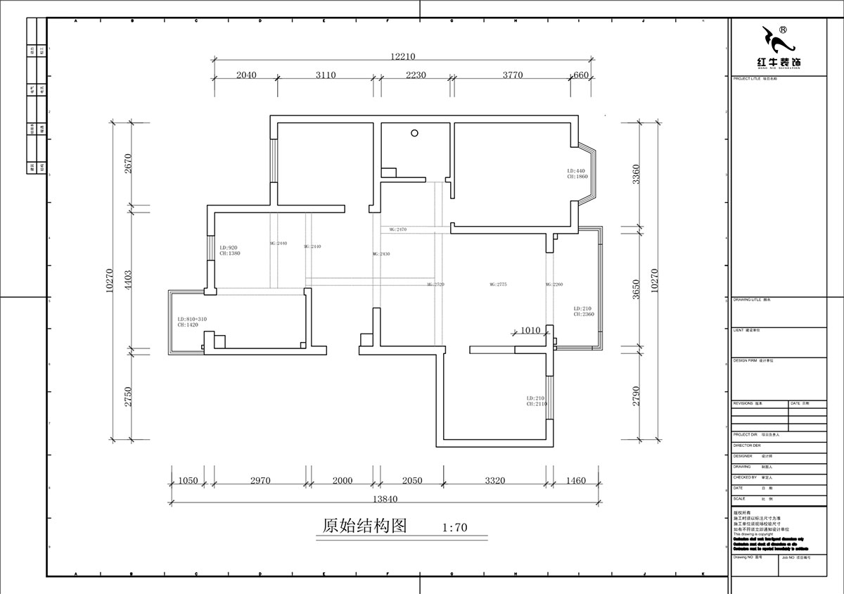 蔣?。汩坷?-3-1101-260㎡-現(xiàn)代簡(jiǎn)約風(fēng)格｜4室3廳2衛(wèi)｜老房裝修｜定制家｜全包29萬(wàn)｜00_01一層原始結(jié)構(gòu)圖
