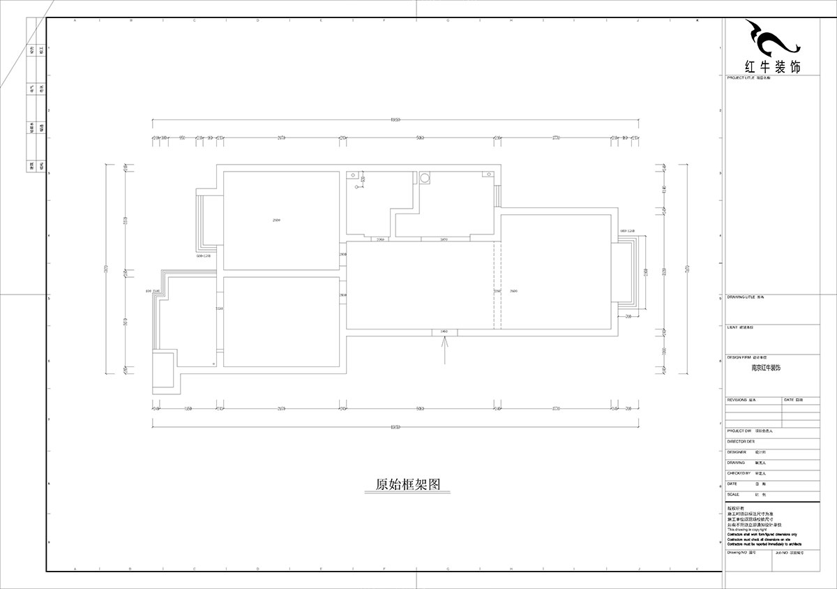 孟憲濤｜東城水岸5-202-99㎡-簡(jiǎn)約風(fēng)格｜2室2廳1衛(wèi)｜老房裝修｜定制家｜全包14萬｜00_01原始框架圖